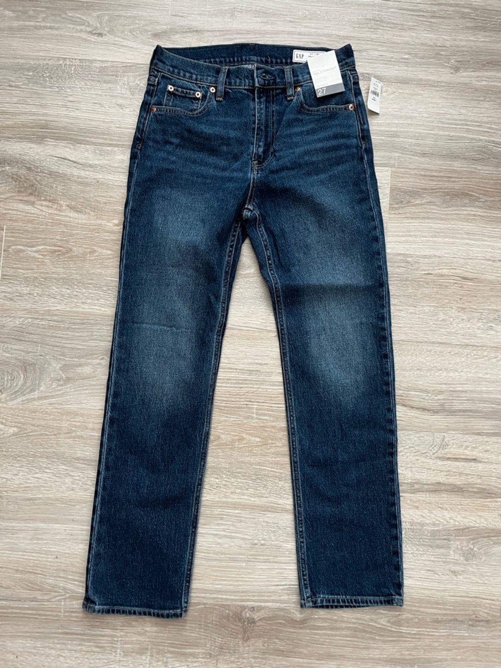 NWT GAP Women’s High Rise ’90s Slim Straight Jeans Medium Wash - Size 27 Petite - Picture 1 of 7